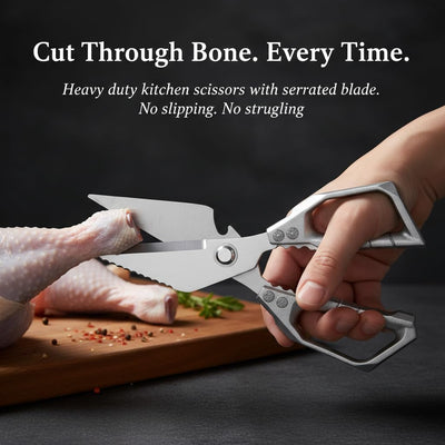 Tijeras de cocina multiusos de acero inoxidable para cortar carne y huesos