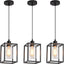 3 Pack Luces Colgantes Negras Isla Cocina Estilo Granja