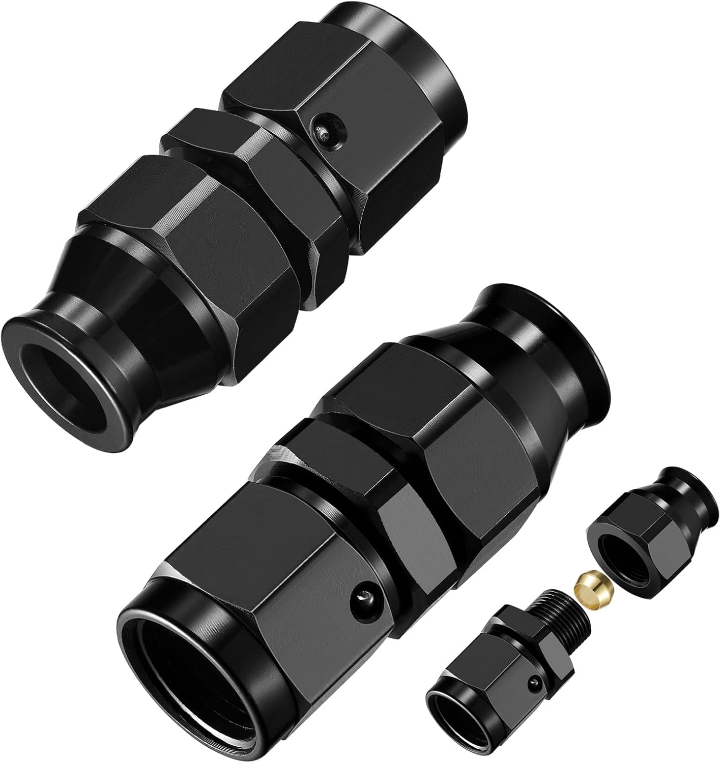 Adaptador 6an hembra flare a tubo 3/8 pulg aluminio 2 pzas