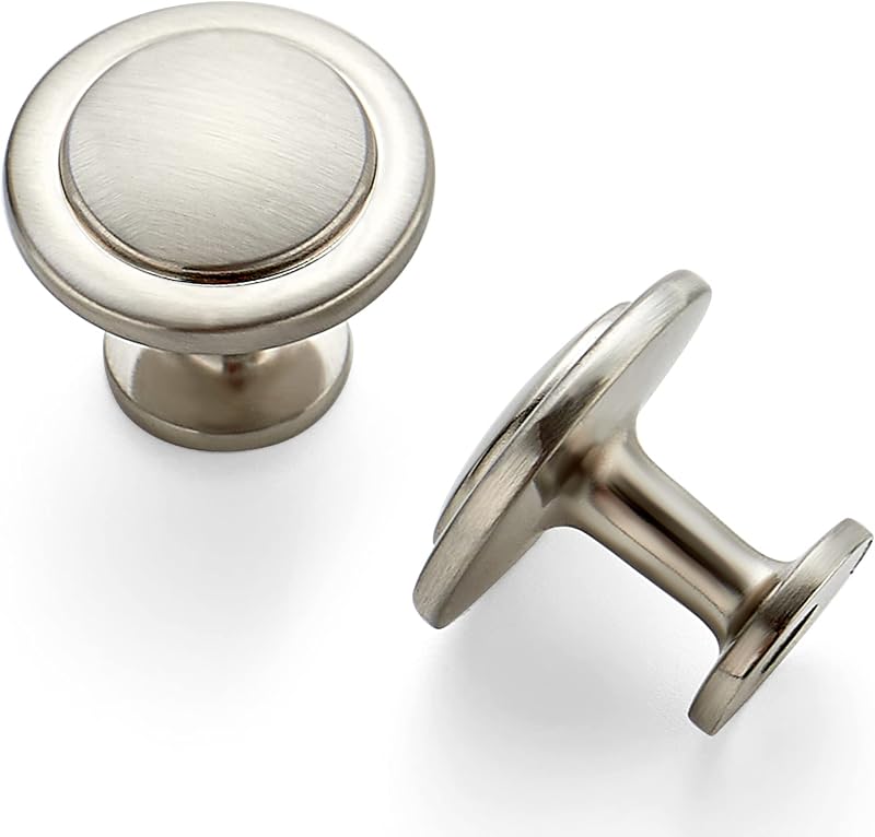 40 Tiradores Níquel Cepillado 1-1/4" Alacenas Cocina Cajones