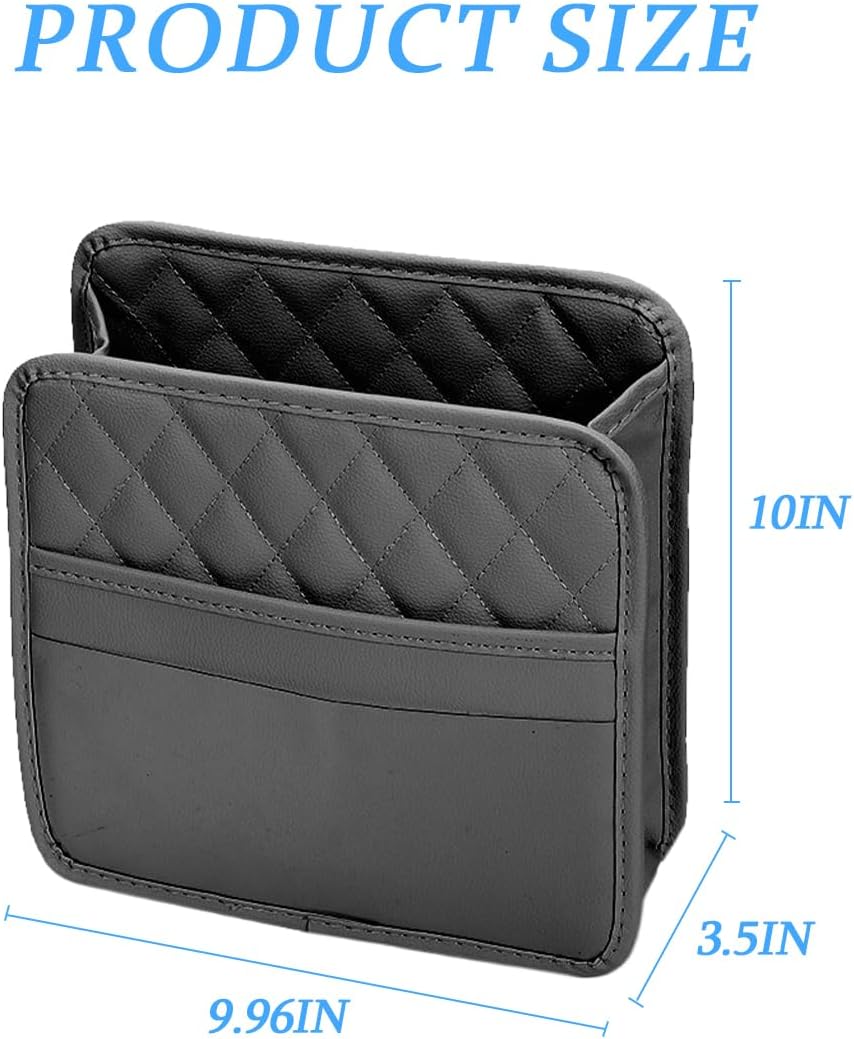 Organiz. asiento coche bolsa plegable cuero multiusos