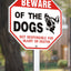 Letrero aluminio 10x10" Beware of Dog 28" UV resistente