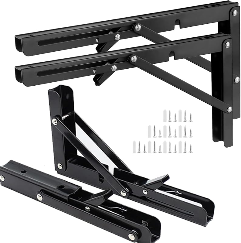 6 Soportes Estante Plegables 12pulg Metal Mesa
