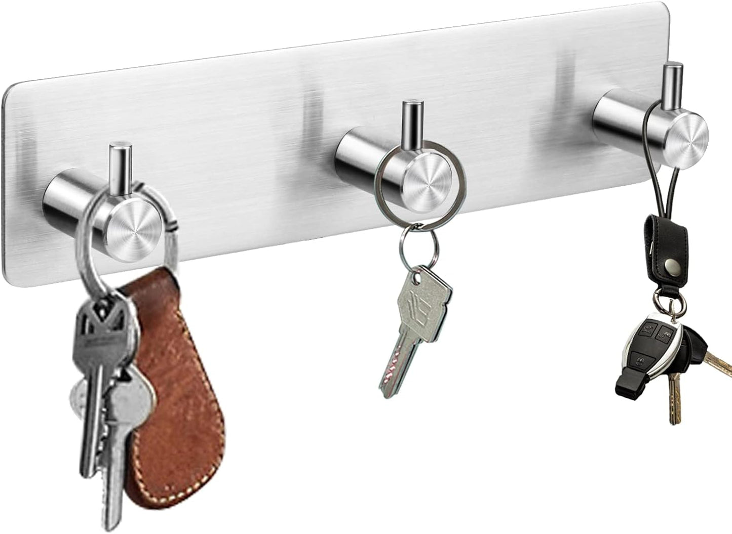 Soporte llaves pared ganchos autoadhesivos acero inox