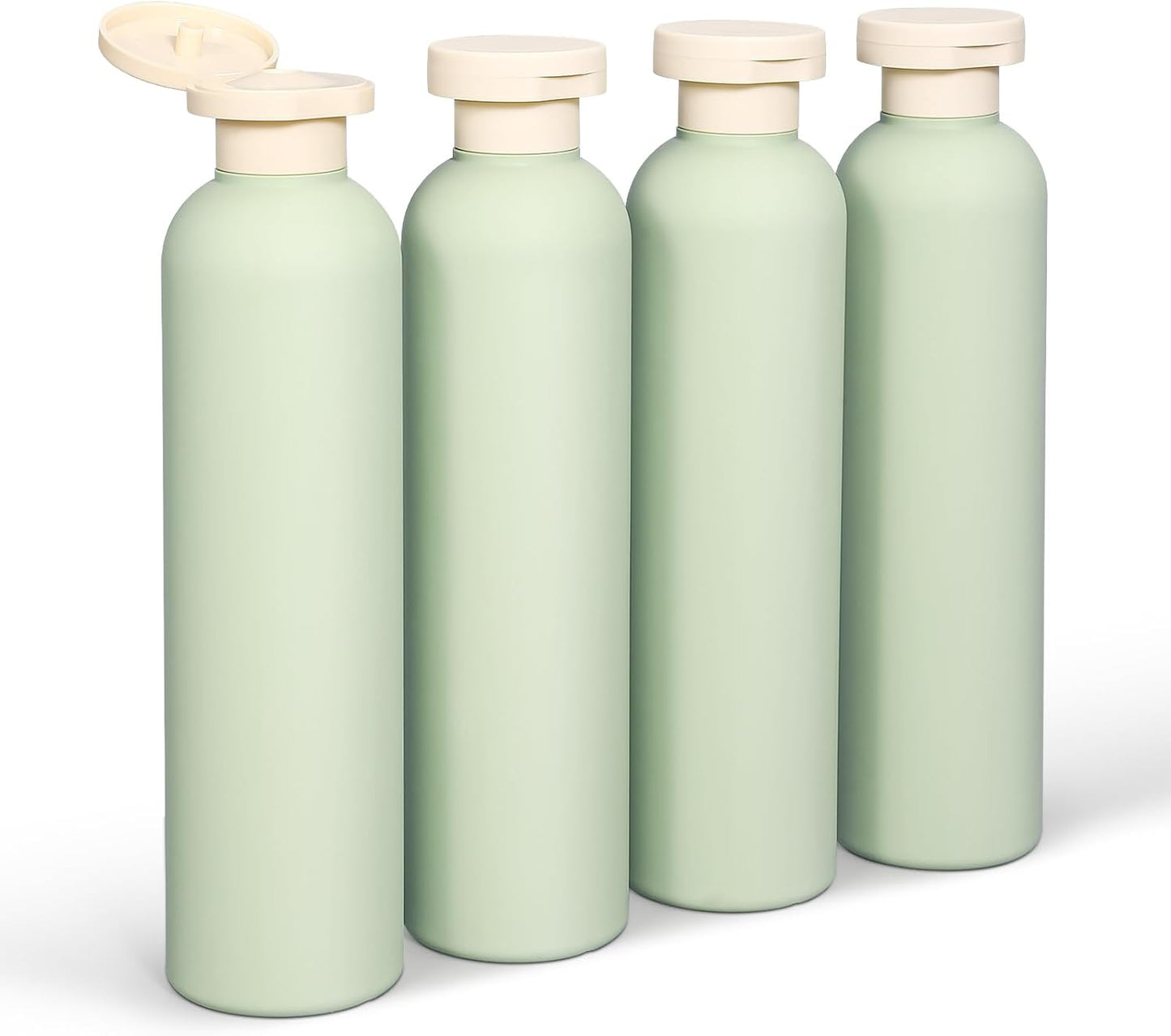 Botellas viaje 8.8oz plástico a prueba fugas recargables 4uds verde