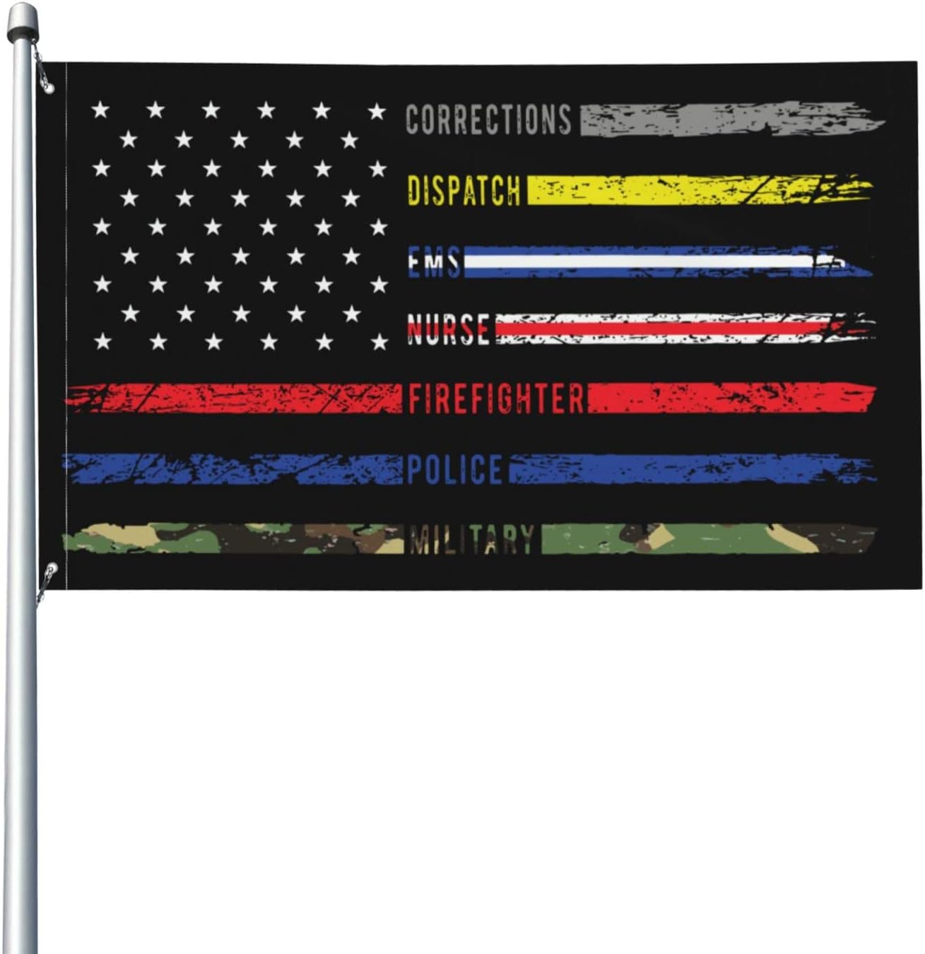 Bandera héroe enfermera E-M-S 3x5ft resistente UV