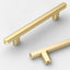 10 Tiradores Gabinete Dorado Cepillado 3.75"