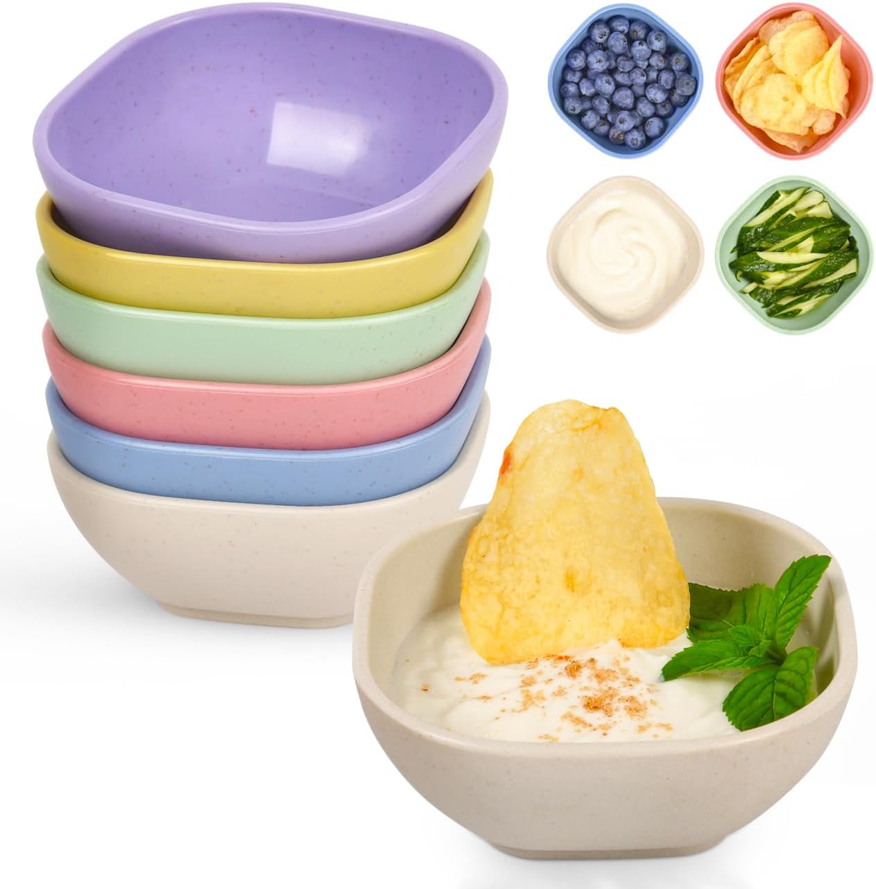 6 Tazones Plástico 4.5oz Salsas Helado Irrompibles