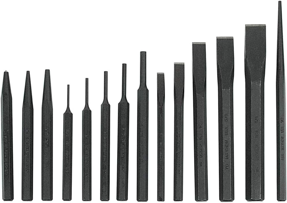 Kit punzón cincel 14 pzas color negro