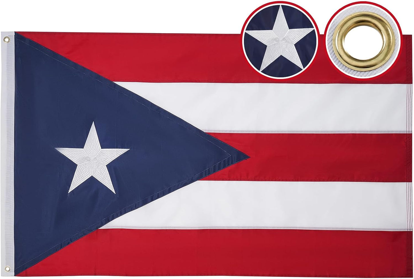 Bandera Puerto Rico 3x5ft poliéster duradero con ojales