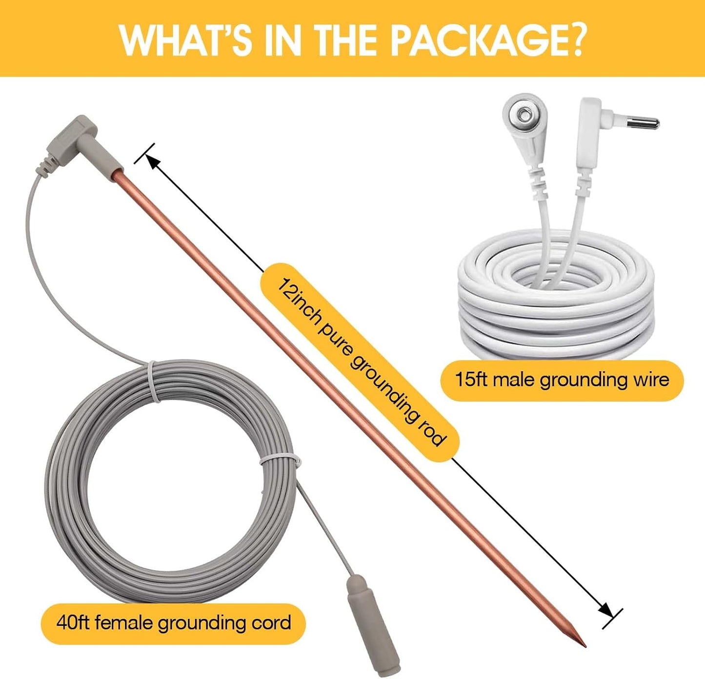 Barra tierra cobre con cable hembra 40ft kit portátil