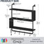 Estante flotante LED 29.5" 3 niveles barra 4 ganchos negro