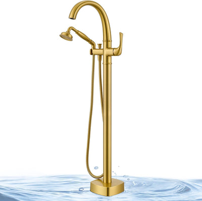 Grifo bañera independiente latón oro cepillado