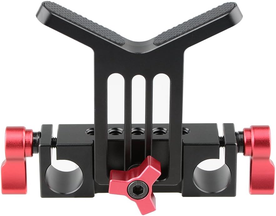 Soporte lente riel abrazadera varilla DSLR rig rojo