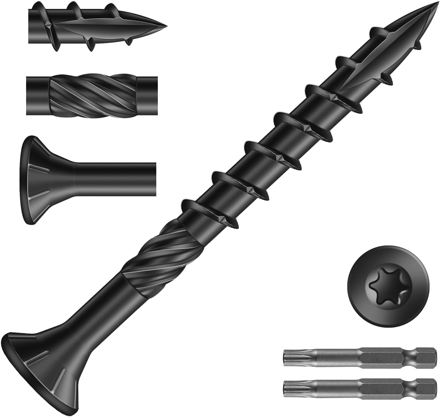 Tornillos cubierta #8x1-5/8 acero carbono negro 616pzas