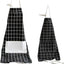 Delantal algodón con bolsillo set 2 cuadros negros