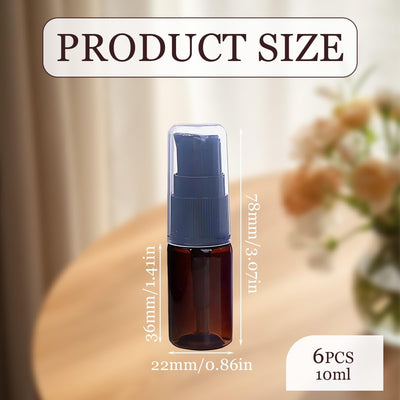 Set 6 Botellas Viaje 0.3oz Vacías Recargables para Cosméticos