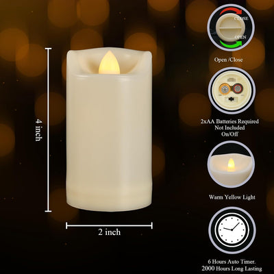 Velas LED parpadeantes 2x4" impermeables hogar eventos