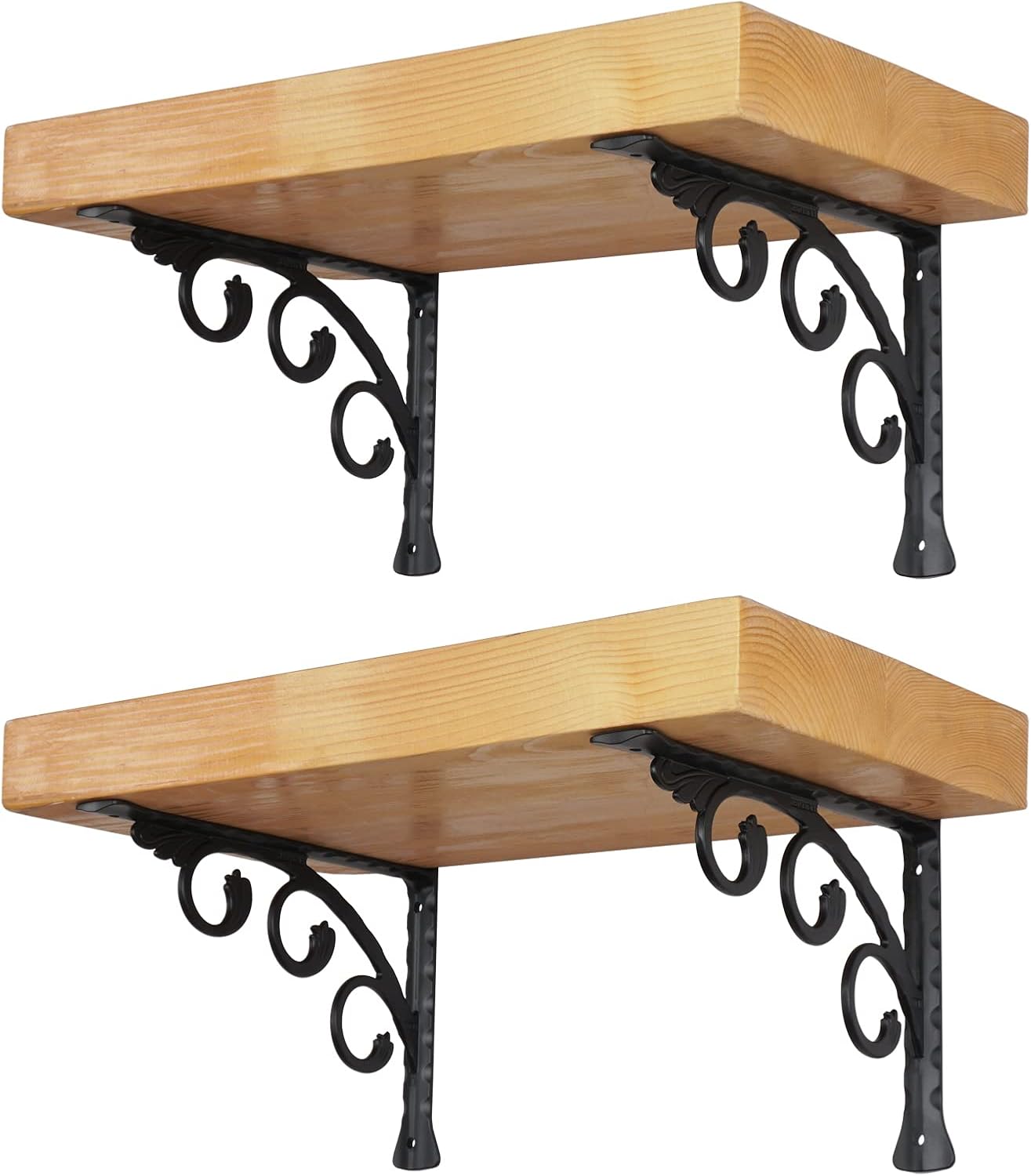 Soporte estante forma L 6pulg negro pared