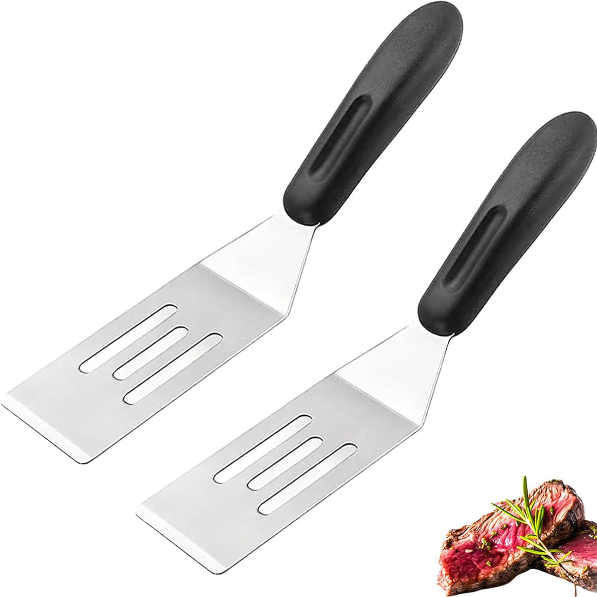 2 Pzas Espátulas Acero Inox para Cocina Panqueques