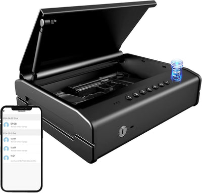Caja fuerte biométrica para coche con huella y código