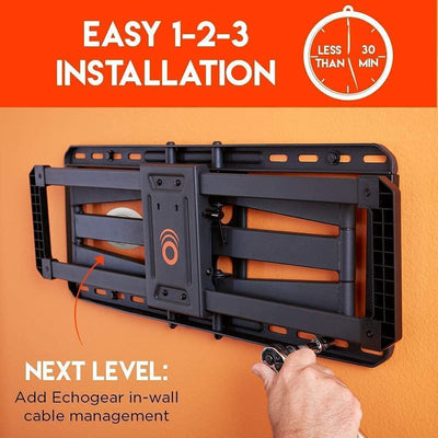 Soporte TV movimiento completo y barra sonido ajustable 90pulg