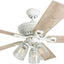 Ventilador techo LED 52pulg aspas doble motor blanco
