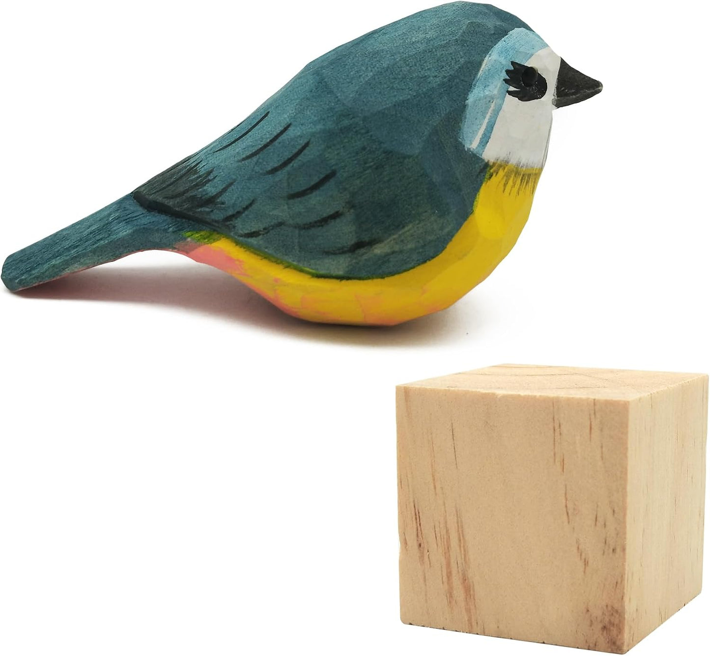 Escultura pájaro madera tallada a mano decoración arte