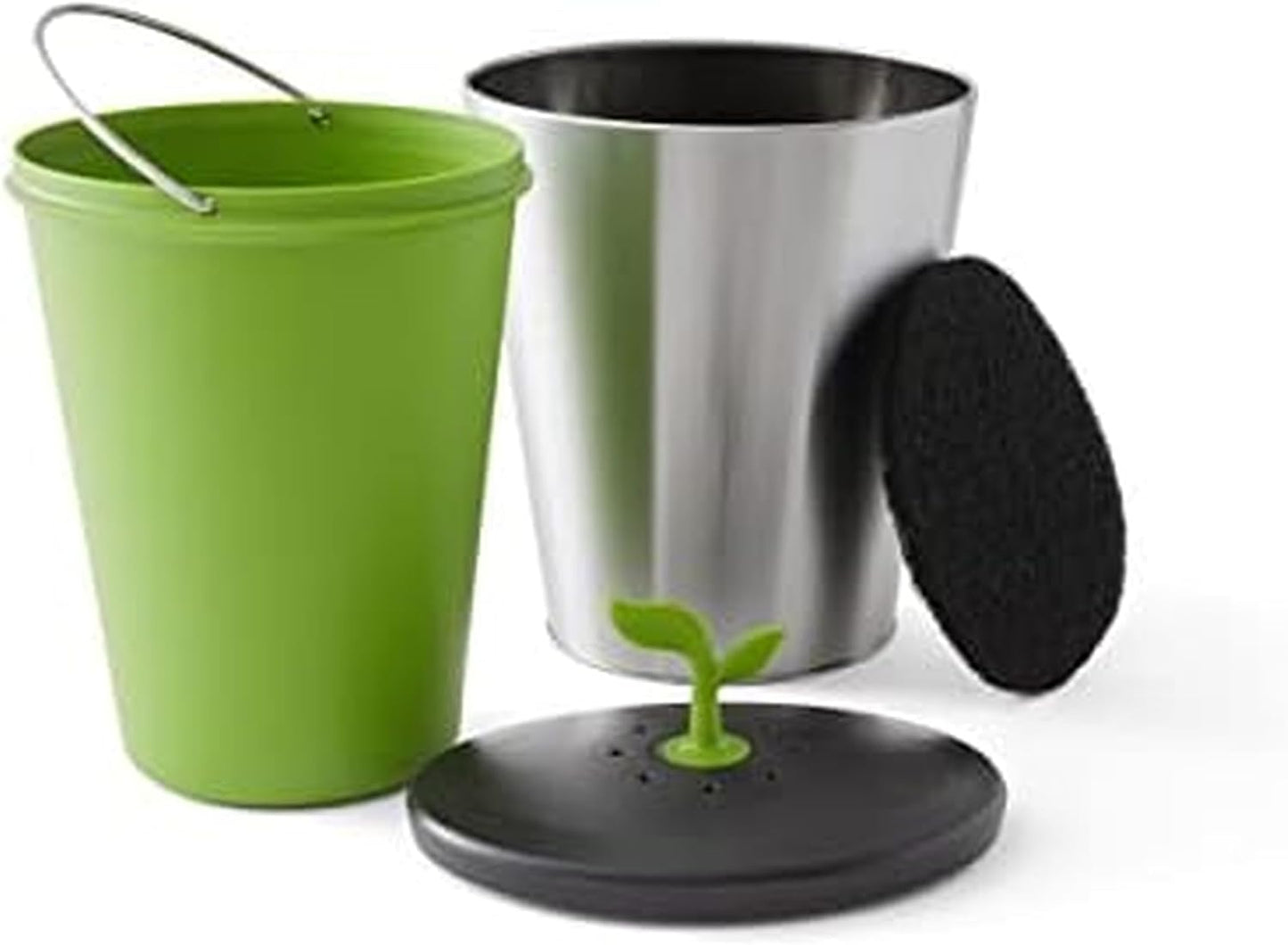Contenedor compostaje encimera 3.3L gris acero