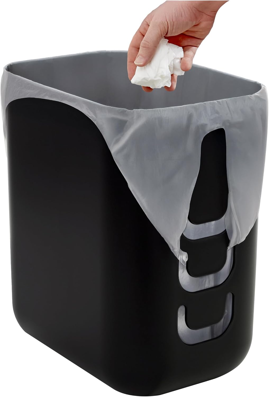 Cesta basura baño plástico 2.5gal color negro hecho EE.UU