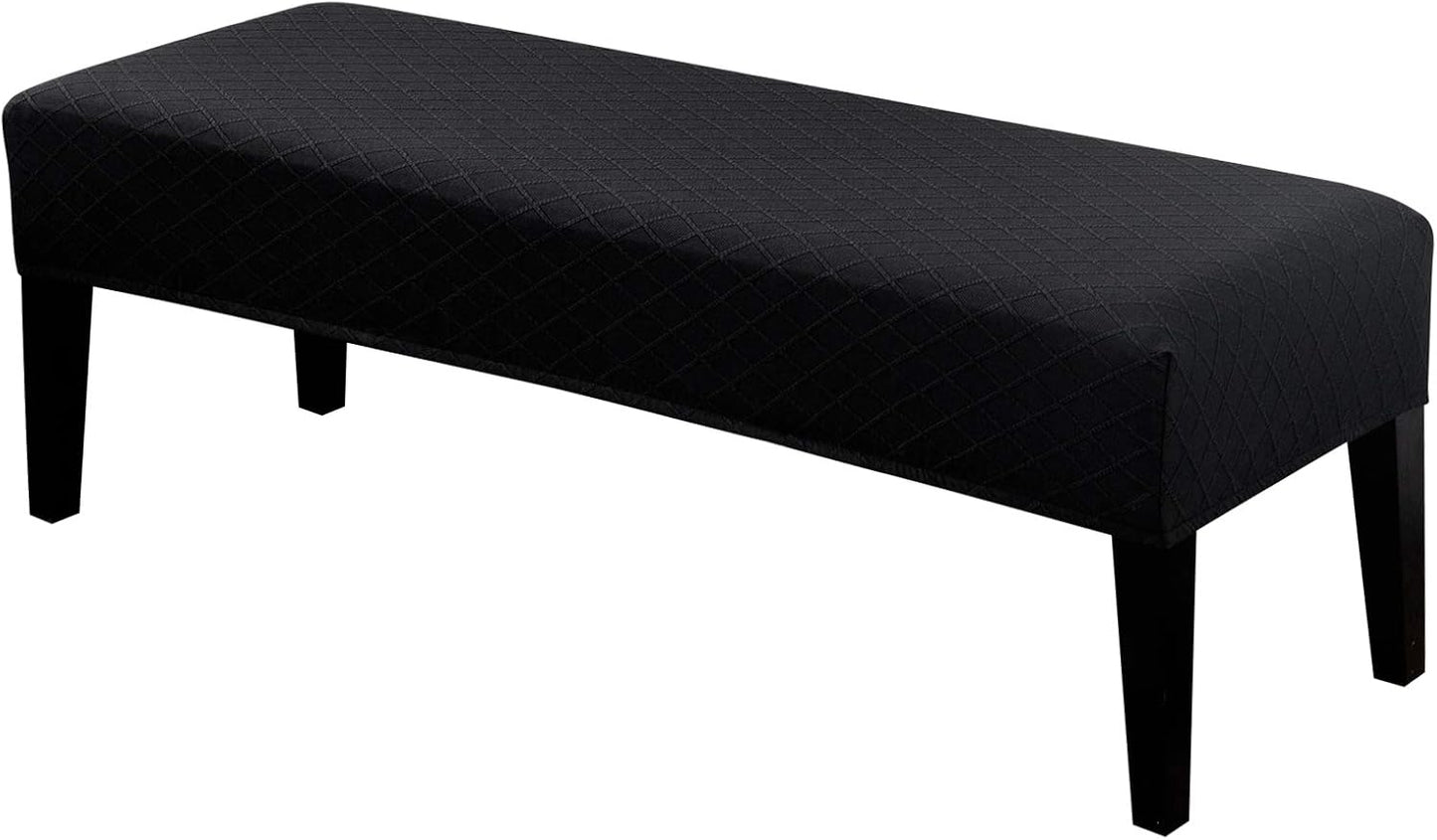 Funda banco comedor elástica lavable rectangular negro