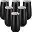 6 Vases Champán Doble Aislamiento Tapa 6oz Negro Reutilizables