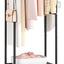 Perchero ropa con ruedas 3 estantes metal 71.8" negro