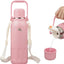 Botella agua aislada asa correa 50oz rosa