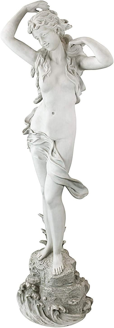 Estatua jardín clásica mujer 14x40pulg resina piedra