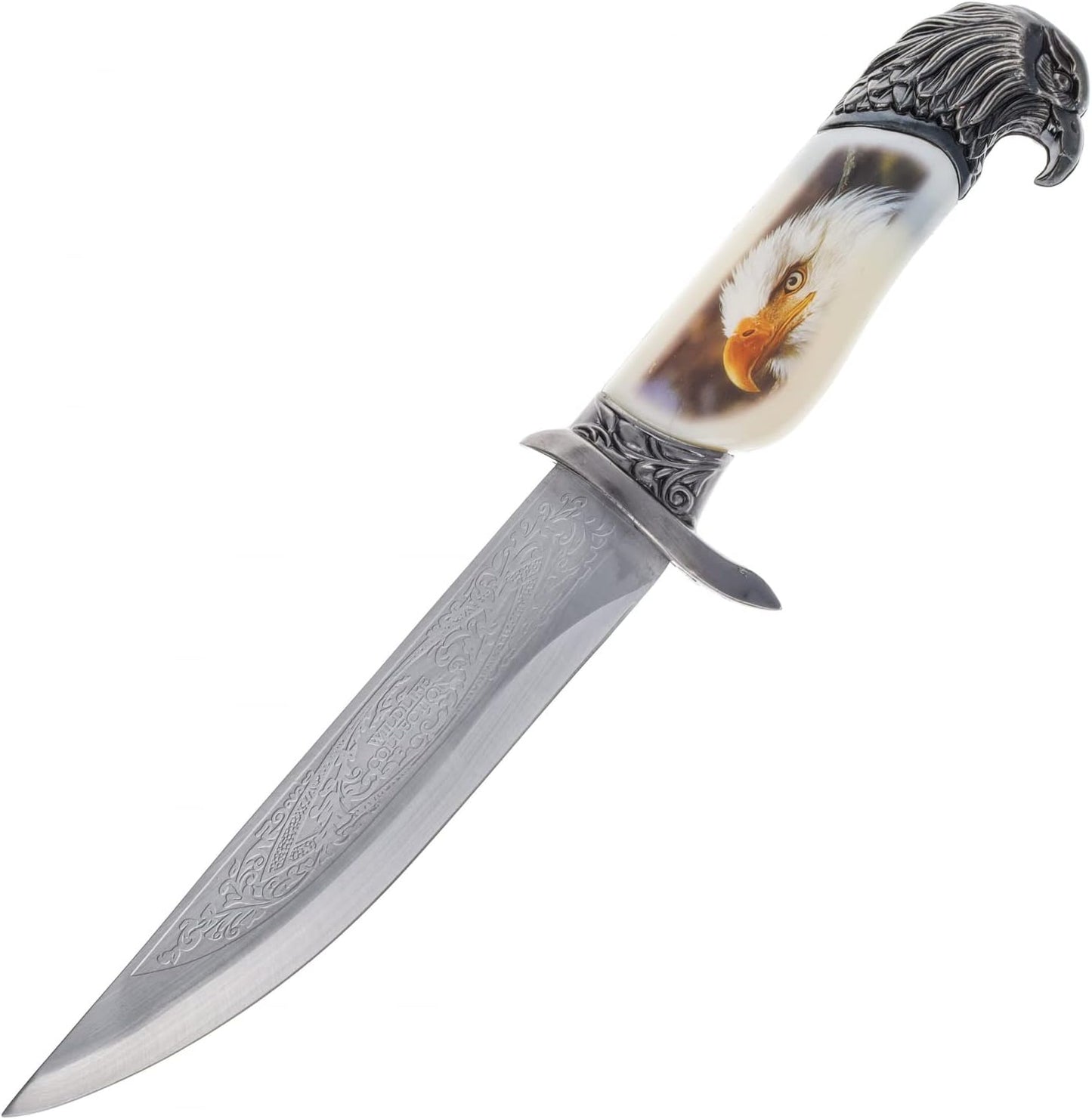 Cuchillo caza 13pulg con vaina decorativa y mango animal