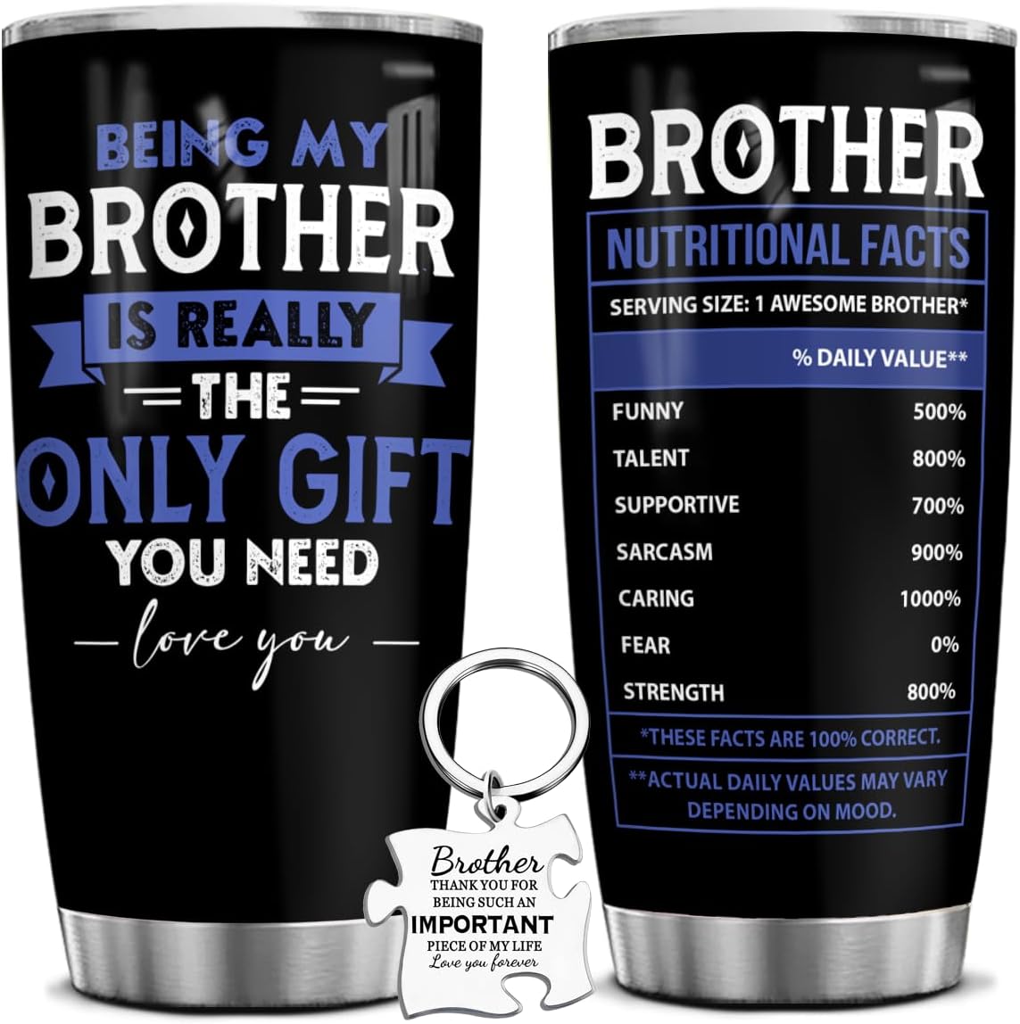 Taza 20oz con llavero regalo hermano cuñado