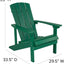 Silla Adirondack Polirresina Terraza Exterior Verde