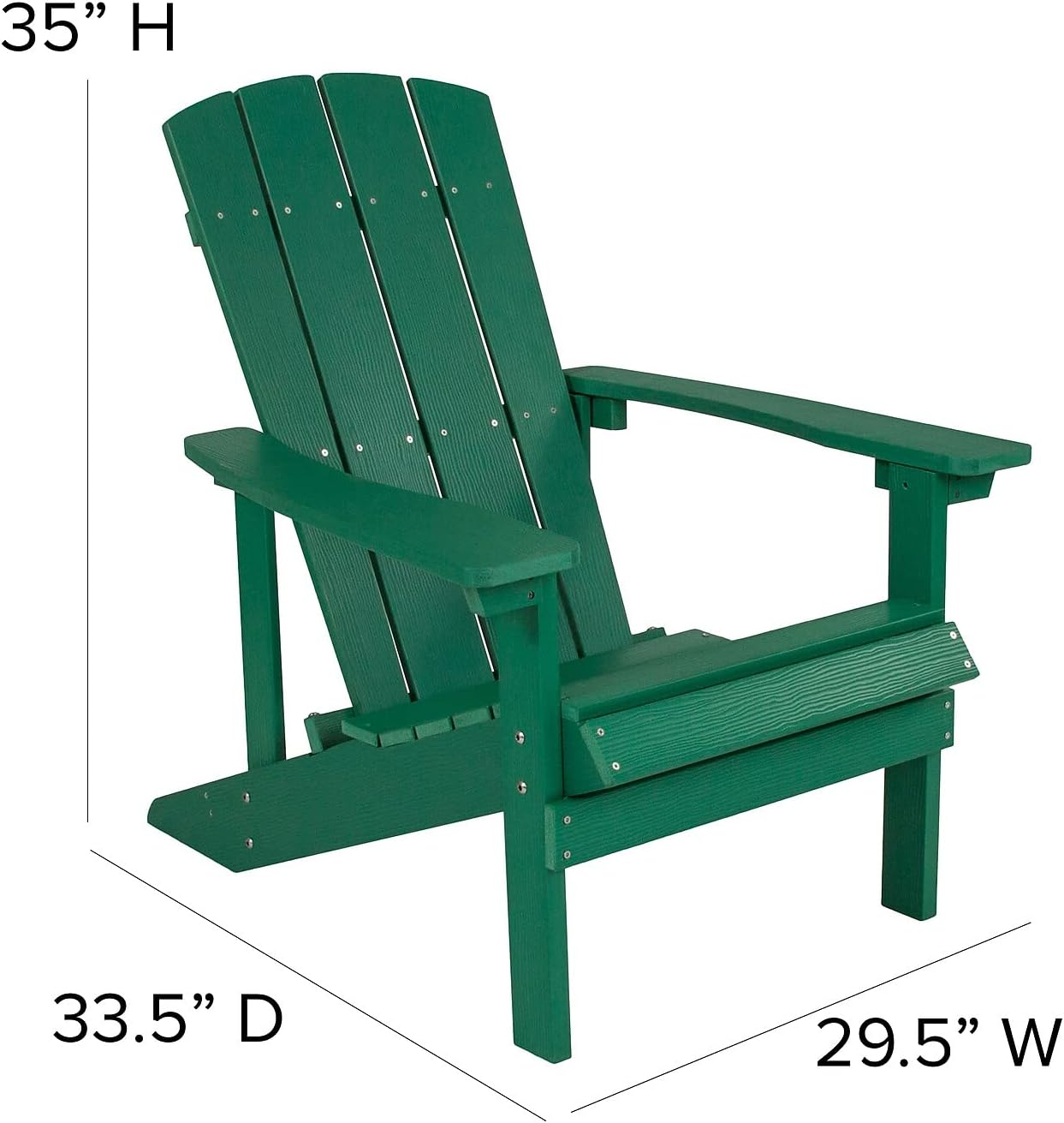 Silla Adirondack Polirresina Terraza Exterior Verde