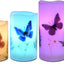 Set 3 velas sin llama 4-6" luces LED 12 colores
