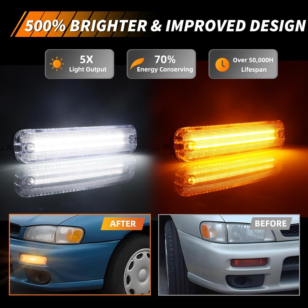 Luz señal giro frontal Suba-ru Impreza 2en1 LED ámbar 2uds