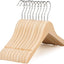 Perchas madera natural para niños pack 10