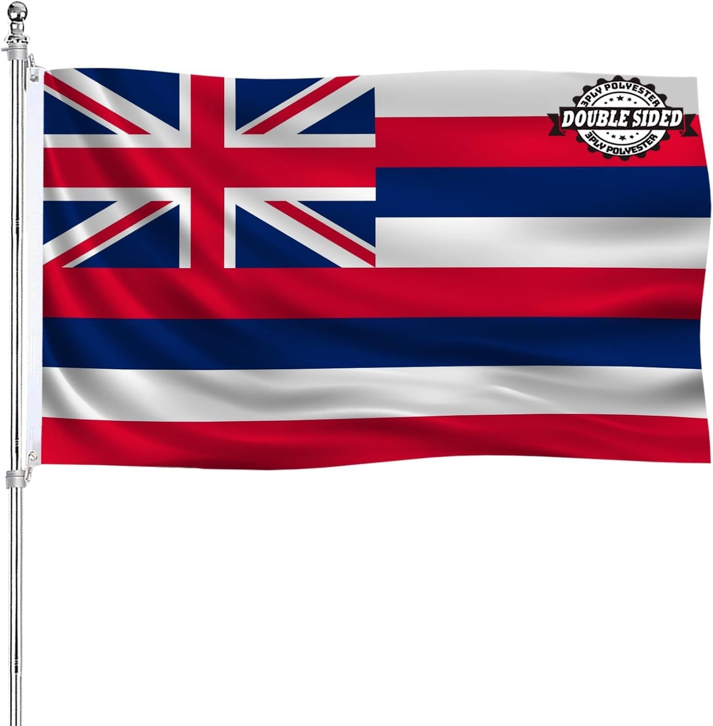 Bandera Hawaii HI 5x8pulg doble cara poliéster 3 capas