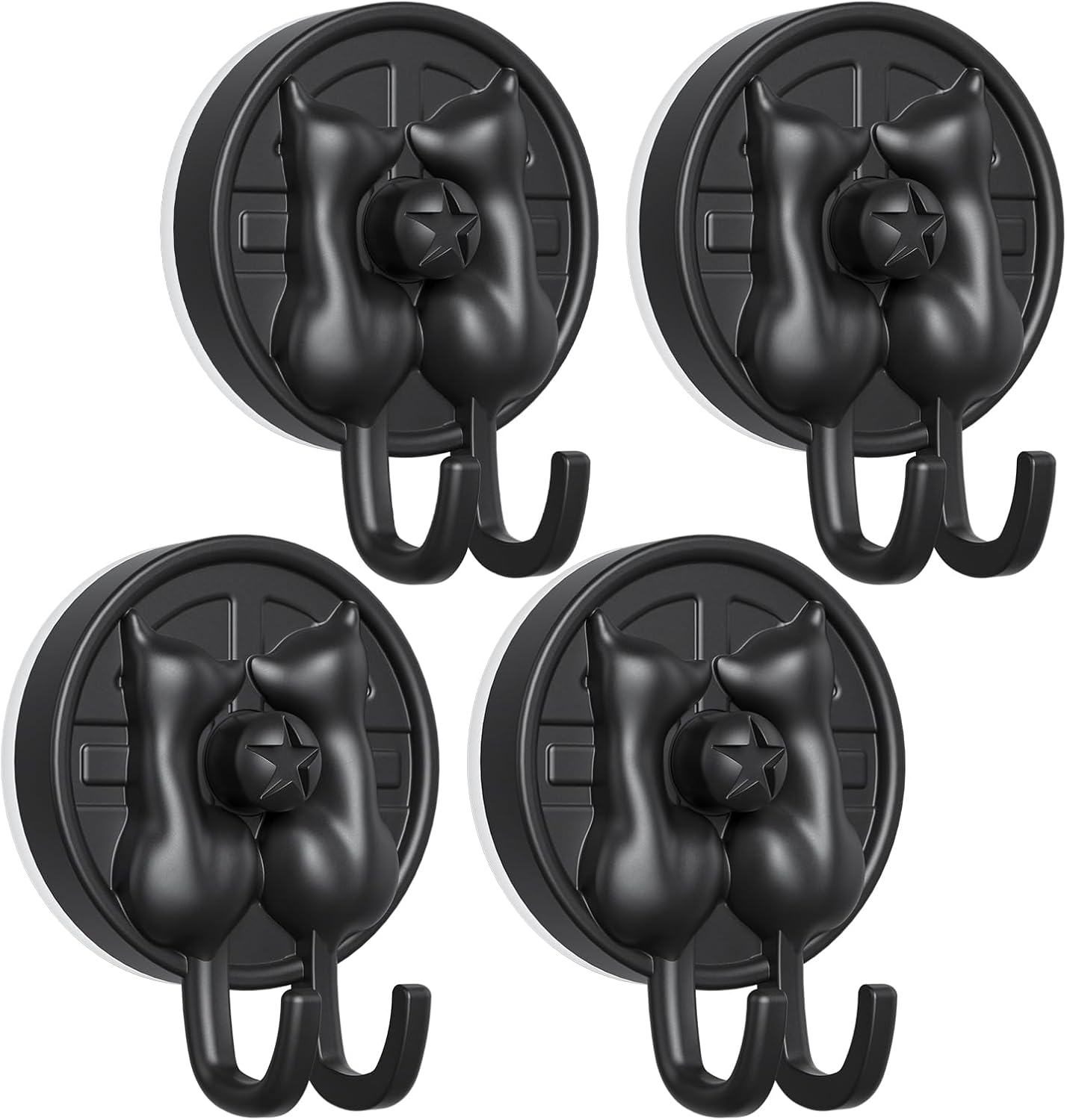 Gancho ventosa doble pack 4 soporte pared lufa toalla bata