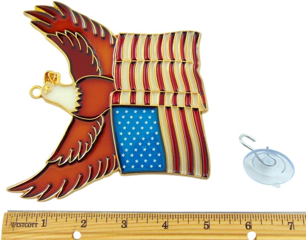 Atrapasoles patriótico bandera EE.UU. águila para ventana