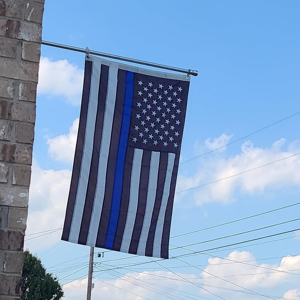 Bandera azul policía 3x5ft resistente con ojales latón