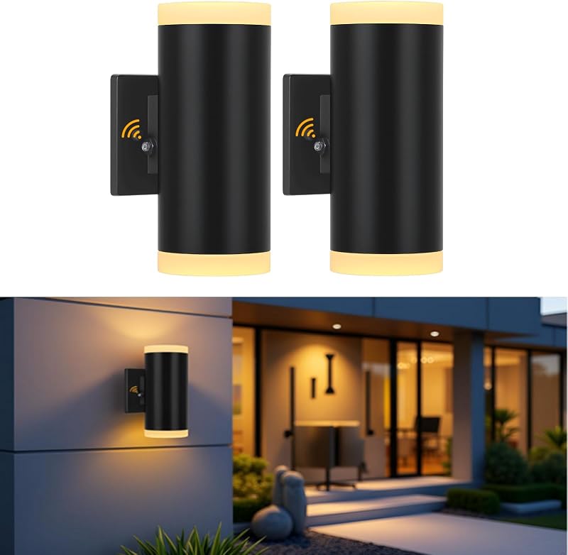Lámpara pared exterior aluminio antioxidante pack 2