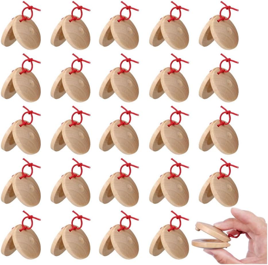 24 Castañuelas de madera para aula educativo