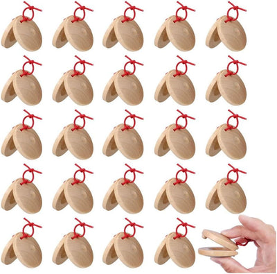 24 Castañuelas de madera para aula educativo