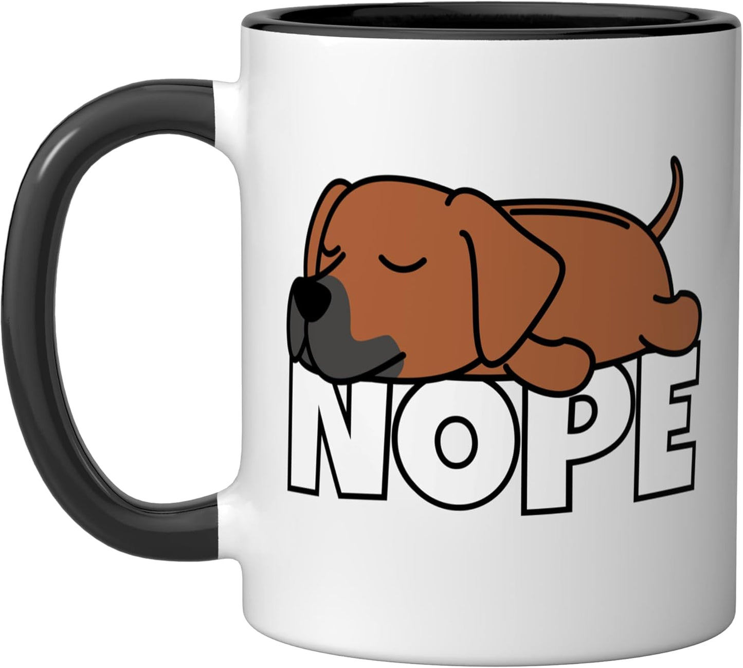 Taza Cerámica Perro Negro/Blanco
